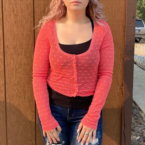 Free People Coral Lightweight Cardigan Coverup - Picture 2 of 7